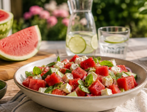 Wassermelonen-Salat mit Feta und Minze