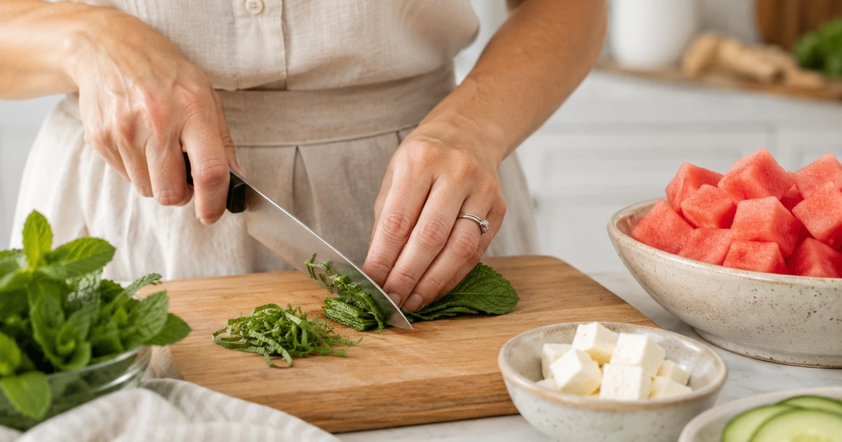 Wassermelonen-Salat mit frischer Minze Sommerrezept, ein Rezept von gesund beschwingt - Bioresonanz und Darmgesundheit