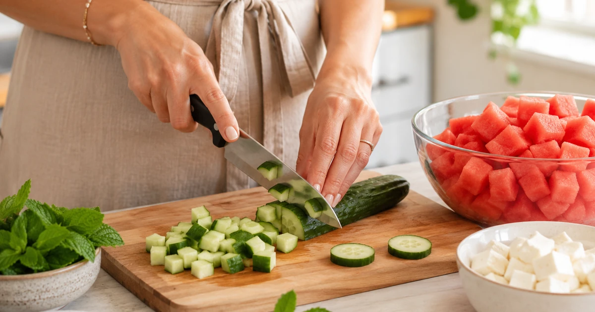Wassermelonen-Salat mit Gurke Sommerrezept, ein Rezept von gesund beschwingt - Bioresonanz und Darmgesundheit